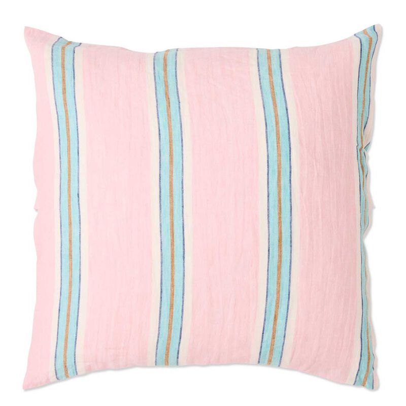 Kip&Co Tickled Pink Stripe Linen European Pillowcases 2P Set image number 0